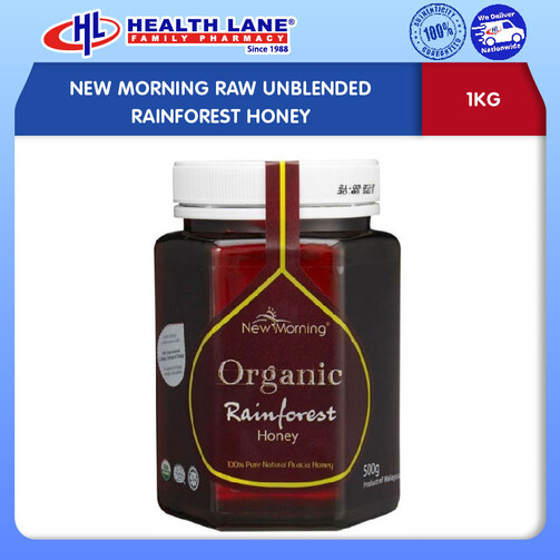 NEW MORNING RAW UNBLENDED RAINFOREST HONEY 1KG